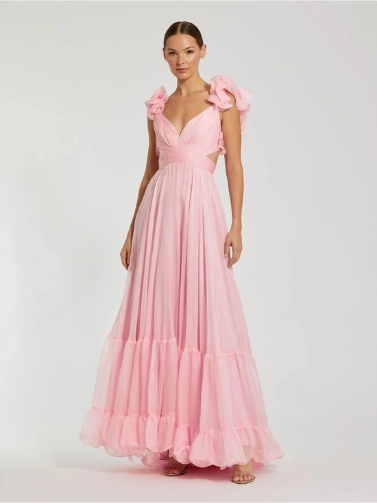 Mac Duggal Dresses & Skirts - NEW MAC DUGGAL
Pink Ruffle Tiered Cut-Out Chiffon Gown in Blush Sz: 4 #67911